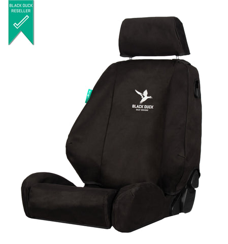 Isuzu Dmax (2008-2012) Black Duck Canvas Front and Rear Seat Covers - HR076